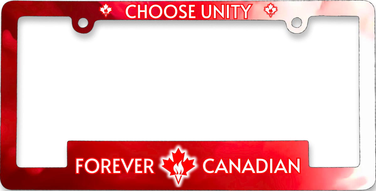Choose Unity licence plate frame by Forever Canadian
