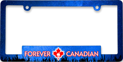 Dark Sky Preserve licence plate frame with the Milky Way and a starry night sky, by Forever Canadian
