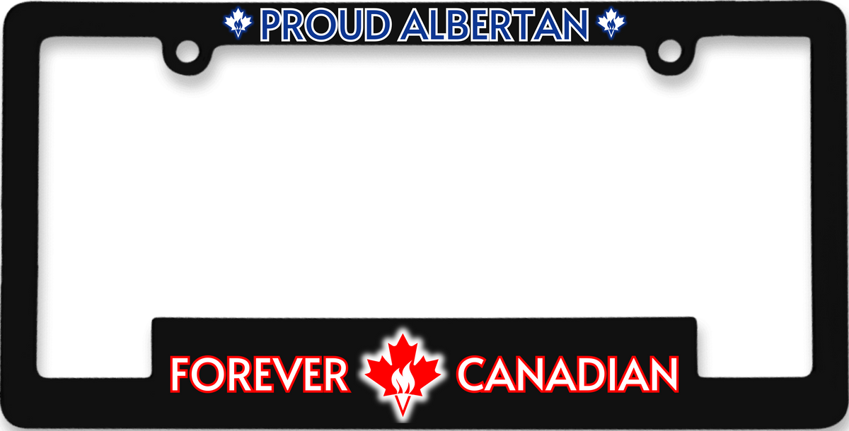 Proud Albertan licence plate frame by Forever Canadian